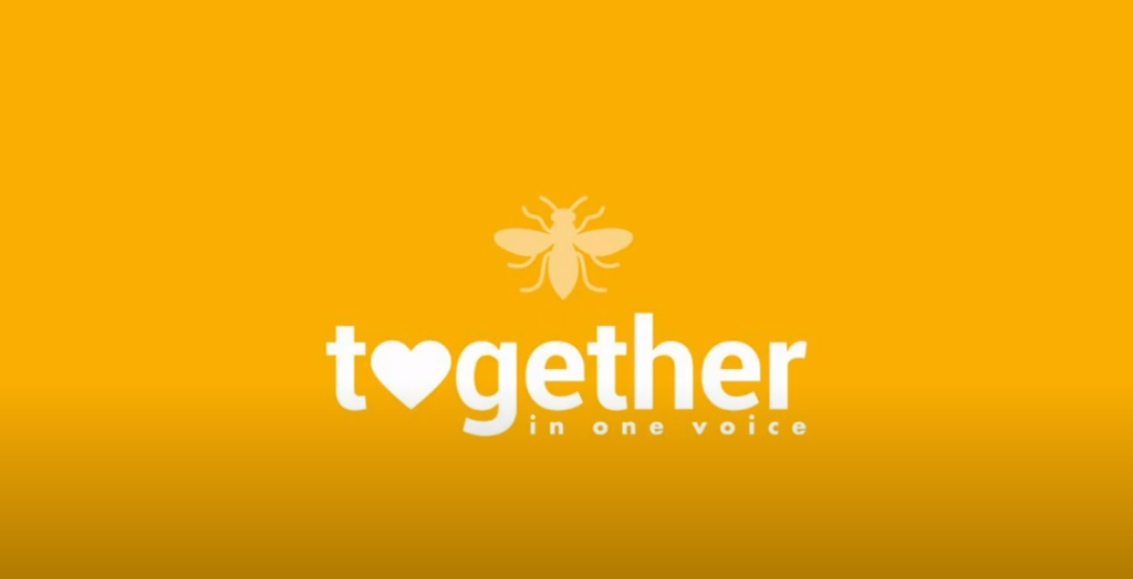 manchester bee together in music logo
