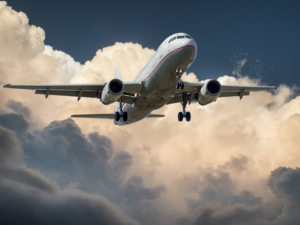 aeroplane depicting international arrivals
