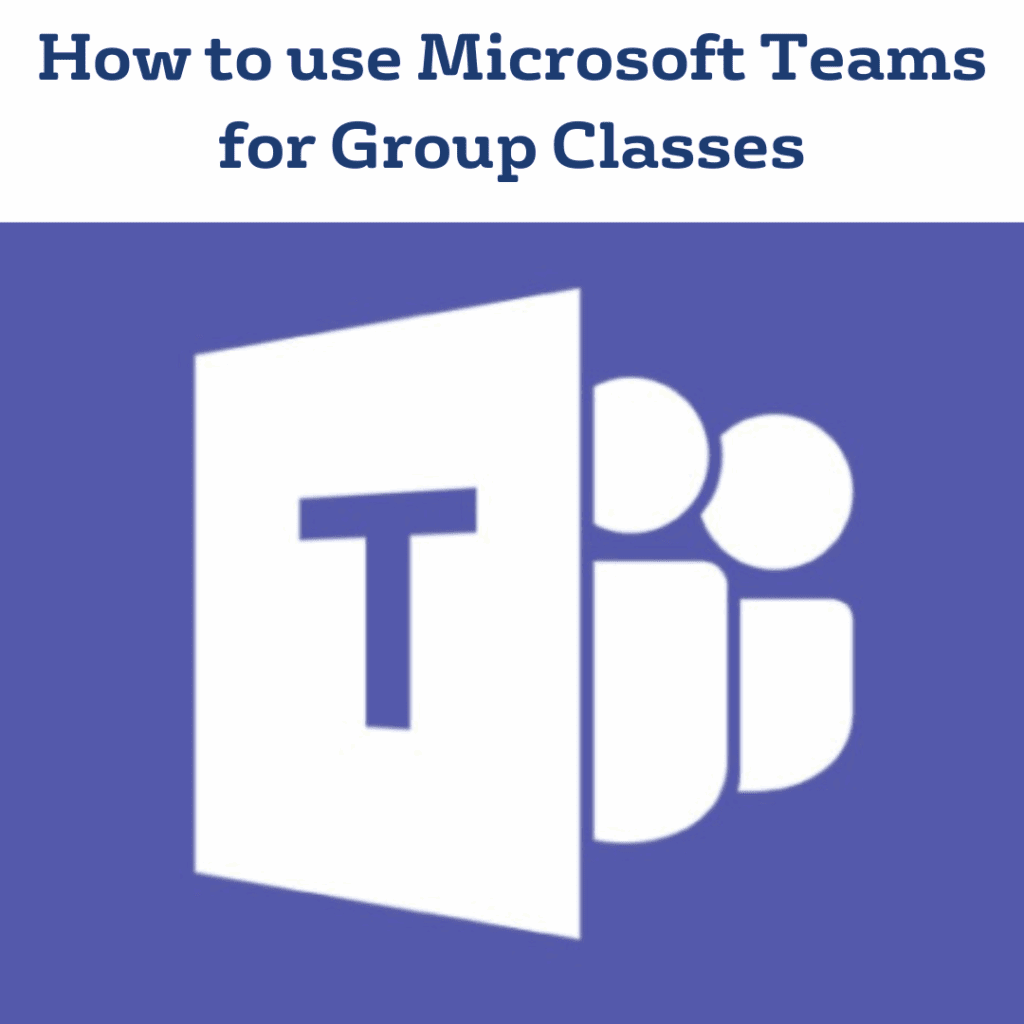 Microsoft Teams-Logo mit dem Text „Willkommen bei IH Manchester: So verwenden Sie Microsoft Teams für Gruppenunterricht“ darüber auf violettem Hintergrund.