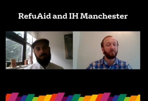 John Glew-O'Leary from IH Manchester and Ullah from RefuAid